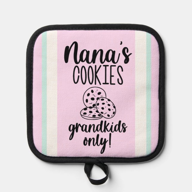 Moderne Nana's Cookies Oven Mitt und Pot Holder Topflappen (Vorderseite)