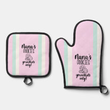 Moderne Nanas Cookies Oven Mitt und Pot Holders Se