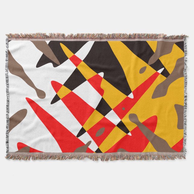 Moderne Native Art Blanket 4 Nations Throw Blankes Decke (Vorderseite)