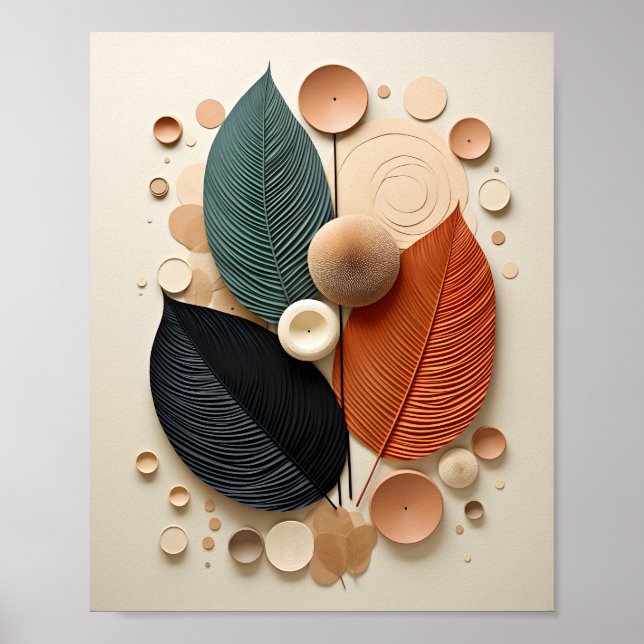 Moderne Natur Abstrakte Herbstkunst Poster (Vorne)