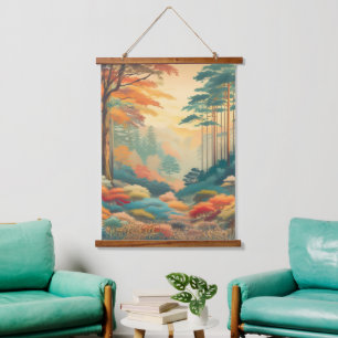 moderne Natur-Landschaft Wandbehang-Tapete Wandteppich Mit Holzrahmen