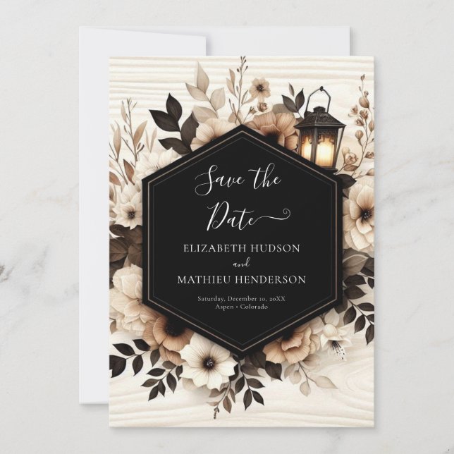 Moderne Natur Rustikale Hochzeit Save The Date (Vorderseite)