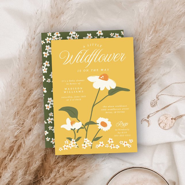 Moderne Natur Themenjunge Wildblume in Bloom Einladung (Von Creator hochgeladen)