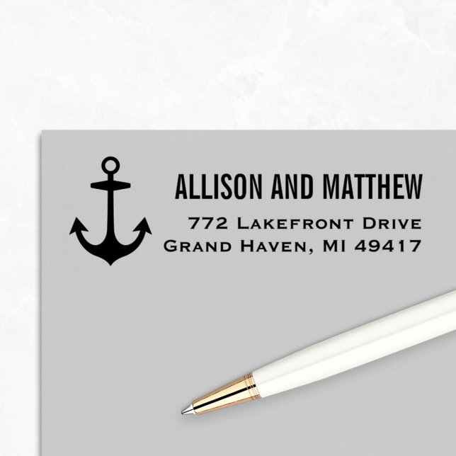 Moderne Nautical Anchor-Rücksendeadresse Permastempel (Von Creator hochgeladen)