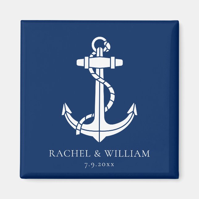 Moderne Nautical Anchor Wedding Swag Magnet (Vorne)