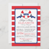 Moderne Nautical Heart Buoy Girl Babydusche