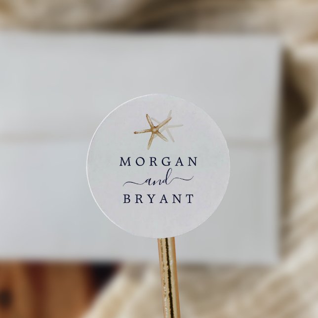 Moderne Nautik | Hochzeitsfeiern mit Seebarsch-Ums Runder Aufkleber (Von Creator hochgeladen)