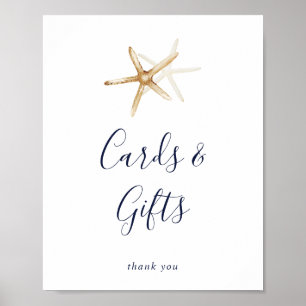 Moderne Nautik Starfish Cards und Geschenke Unte Poster