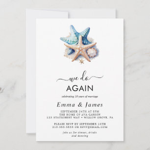 Moderne Nautik   Starfish "We still do" Vow-Erneue Einladung