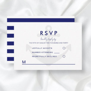 Moderne nautische Anker-Hochzeits-RSVP RSVP Karte