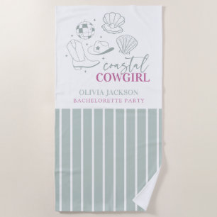 Moderne nautische Cowgirl-Junggesellinnenparty an Strandtuch