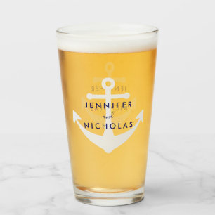 Moderne nautische Hochzeit mit Anker Glas