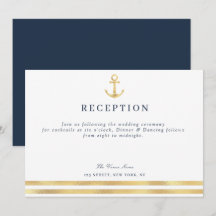 moderne nautische Hochzeitsempfangskarte