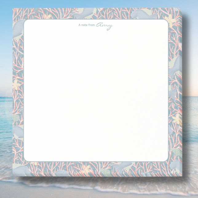 Moderne nautische Riff personalisierte Post‑It Not Post-it Klebezettel (Modern Nautical Reef Personalized Post‑It Notes  )