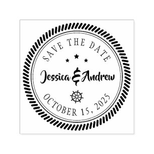 Moderne nautische Save the Date Hochzeit Permastempel
