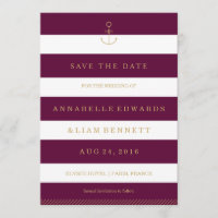 Moderne nautische Save the Date Karte