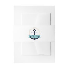 Moderne Navy Anchor Nautical Monogram Wedding Invi Einladungsbanderole