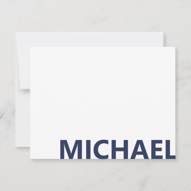 Moderne Navy Blau Fette Monogramm Mitteilungskarte (Vorderseite)