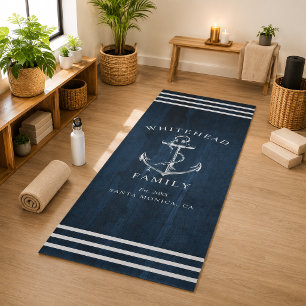 Moderne Navy-Blau-Holzanker benutzerdefinierte Fam Yogamatte