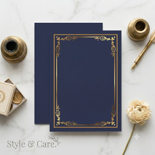 Moderne Navy-Blau-Leere Einladung mit Rahmenakzent