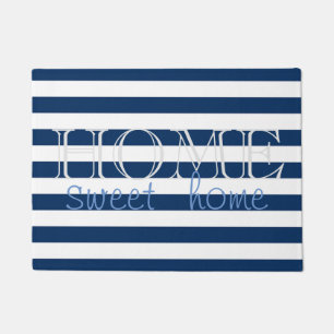 Moderne Navy Blau Streifen , Zuhause ist es am Sch Fußmatte