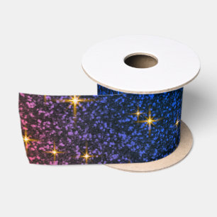 Moderne Navy Blau und Gold Glitter Textur Satin Ba Satinband