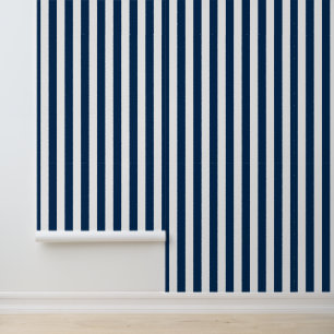 Moderne Navy Blau Weiße Gestreifte Tapete