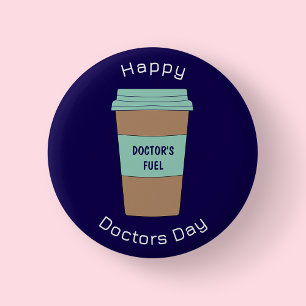 Moderne Navy-Blue-Ärzte-Tag-Kaffeetassen-Ansteckna Button