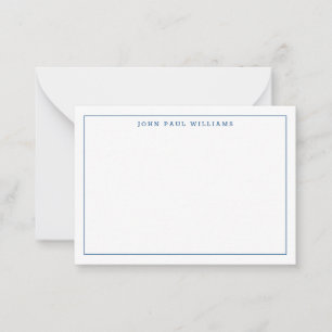 Moderne Navy Blue Beruflich Simple Thin Border Mitteilungskarte