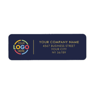 Moderne Navy Blue Business Logo-Rücksendeadresse