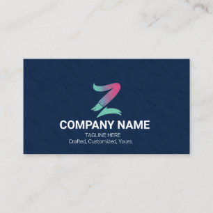 Moderne Navy-Blue Creative Gradient-Logo Visitenkarte