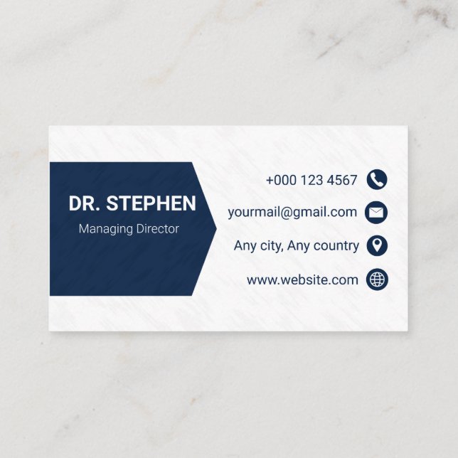 Moderne Navy-Blue Creative Gradient-Logo  Visitenkarte (Rückseite)