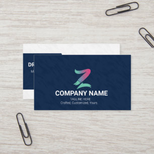 Moderne Navy-Blue Creative Gradient-Logo  Visitenkarte