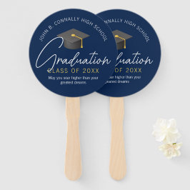Moderne Navy Blue Custom Graduation Party Fächer