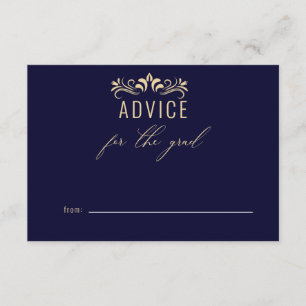 Moderne Navy Blue Gold Beratung für den Absolvent Begleitkarte