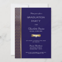 Moderne Navy Blue Graduation Party