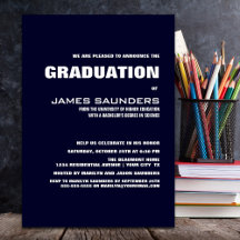 Moderne Navy Blue Graduation Party