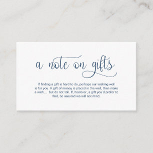 Moderne Navy Blue Hand Letters, Ein Hinweis auf Ge Begleitkarte