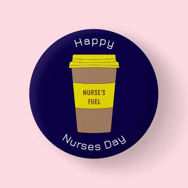 Moderne Navy-Blue-Krankenschwestern-Tag-Kaffeetass Button (Nurse's Day Badge)