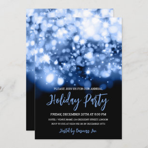 Moderne Navy Blue Lights Corporate Holiday Party Einladung