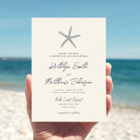 Moderne Navy Blue Muschel Beach Hochzeit in Urlaub