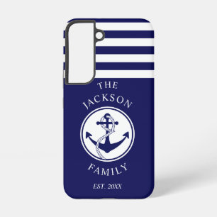 Moderne Navy Blue Nautic Familienname Samsung Galaxy Hülle