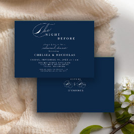 Moderne Navy Blue Night Before Probe Dinner Einladung