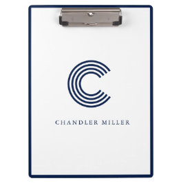 Moderne Navy-Blue-Rahmen-Papeterie Klemmbrett