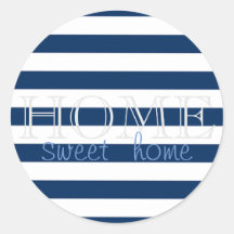 Moderne Navy Blue Stripes,Zuhause Sweet Zuhause