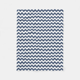 Moderne Navy Blue und White Zickzack Zigzag Fleecedecke