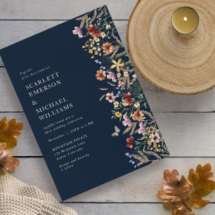 Moderne Navy-Boho-Hochzeitseinladung Einladung