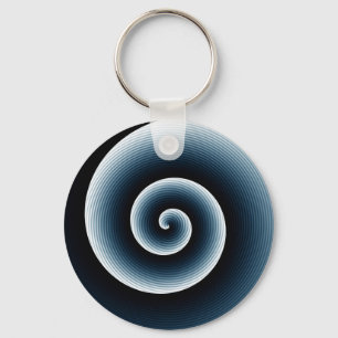 Moderne Navy Deep Blue Stilvolle Twirl Muster Schlüsselanhänger