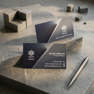 Moderne Navy-Diagonale Minimalistische Visitenkart Visitenkarte