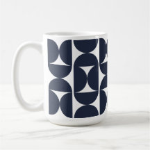 Moderne Navy-Geometrie-15oz-Kaffeetasse